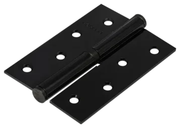 MSD 100X70X2.5 BL L, петля стальная левая, цвет - черный