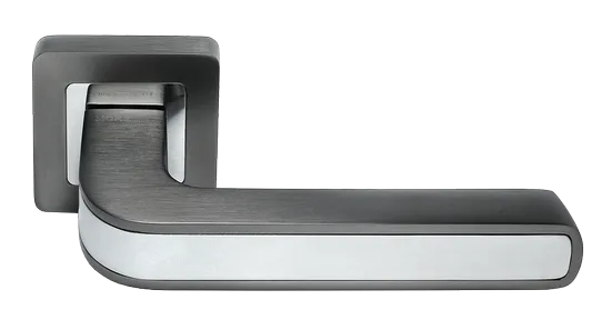 EON, ручка дверная на квадратной накладке MH-46 GR/CP-S55, цвет - графит/хром