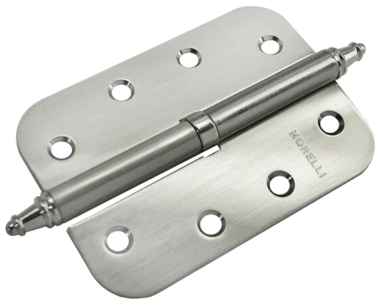 MS-C 100X70X2.5 SN R, петля стальная скругленная правая, цвет - бел.никель